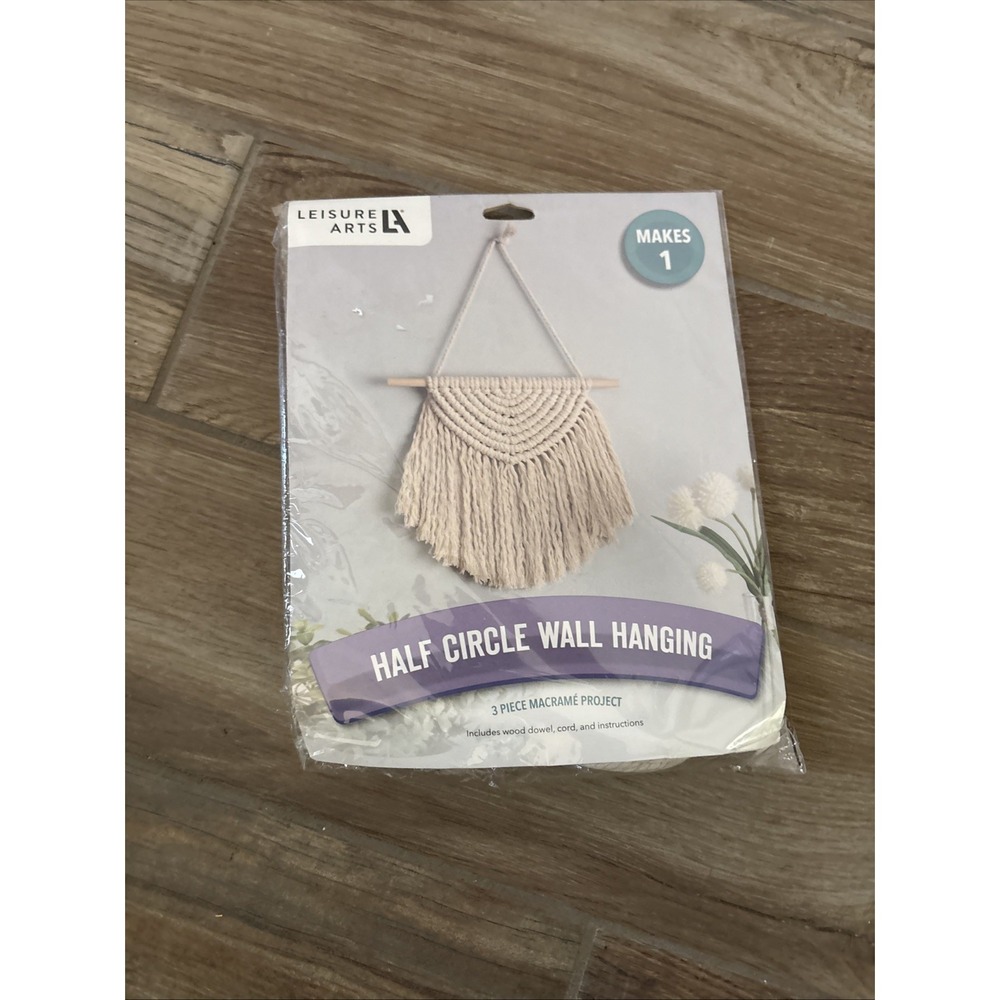 Macrame Kit Half Circle Hanging, Macrame Kits for Adults Beginners, Wall Hang...